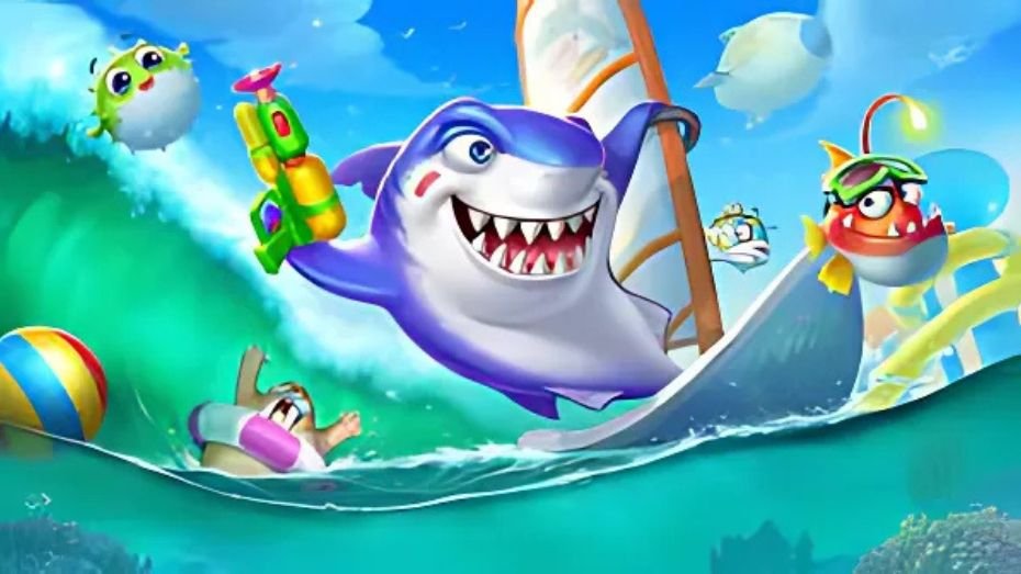 ภาพเกมยิงปลาใต้น้ำพร้อมปืนและเป้าหมายพิเศษ